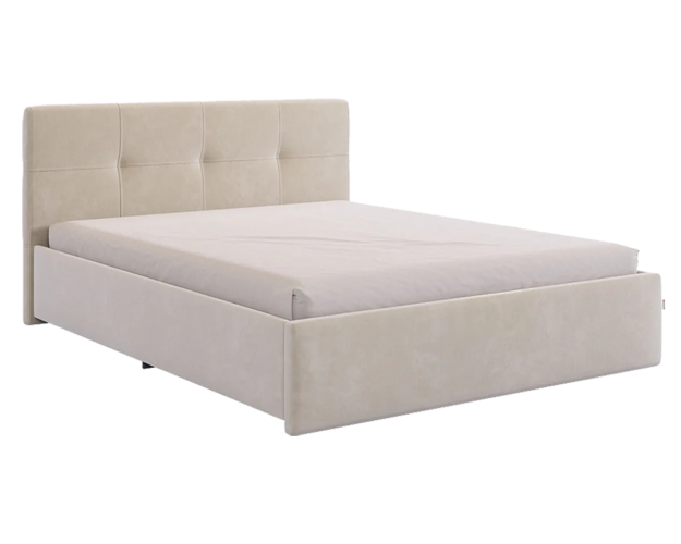 Кровать с основанием Веста 1600 крем (велюр)