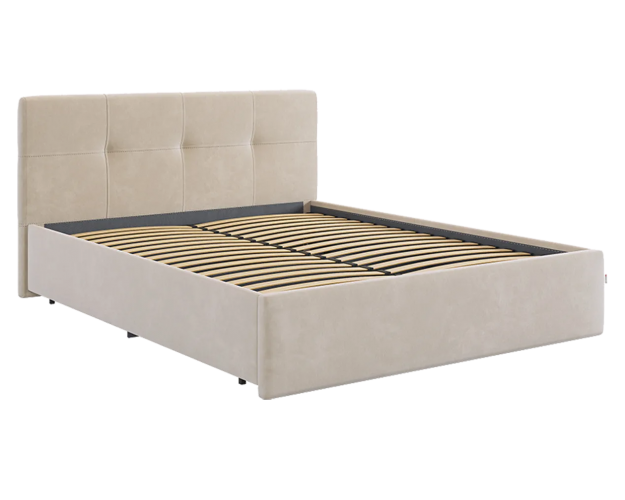 Кровать с основанием Веста 1600 крем (велюр)